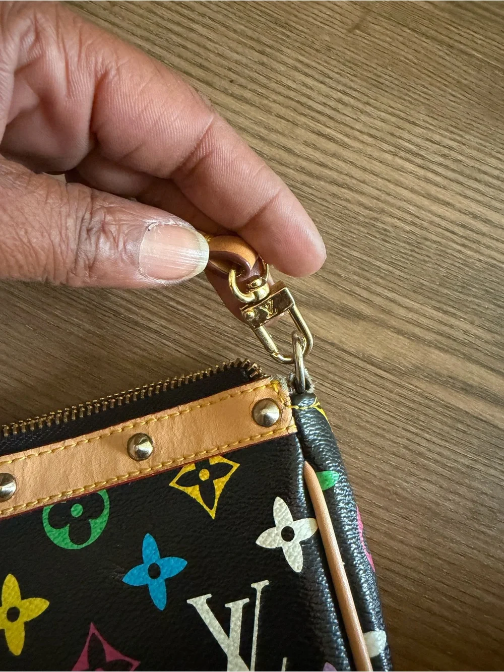 Black Multicolor Monogram Wristlet
